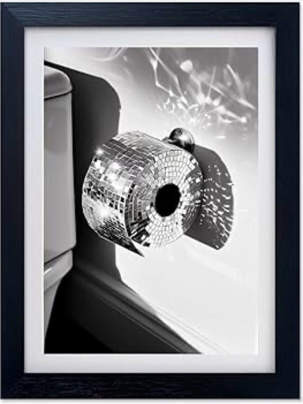 Disco Toilet Paper Roll Wall Art Print - Black Frame 8x10